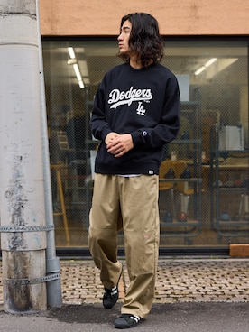 「アイテム（チノパンツ）」を使った、ayatoさん（メンズ・178cm）の秋コーディネート