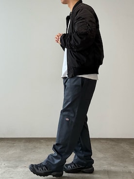 「アイテム（MA-1）」を使った、ayatoさん（メンズ・184cm）の秋コーディネート