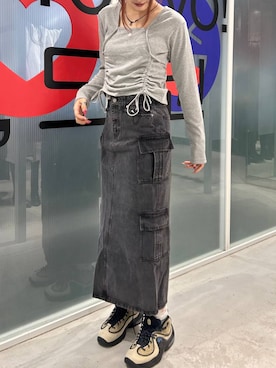「NOT4NERD（ノットフォーナード）のアイテム（スカート）」を使った、7e1raさん（レディース・164cm）の秋コーディネート