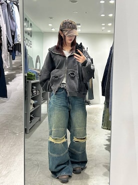 「NOT4NERD（ノットフォーナード）のアイテム」を使った、7e1raさん（レディース・164cm）の冬コーディネート
