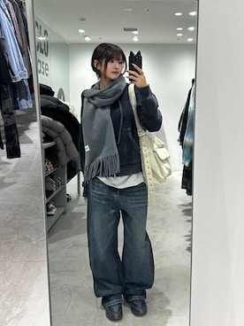 「INFLATION（インフレーション）のアイテム」を使った、7e1raさん（レディース・164cm）の冬コーディネート