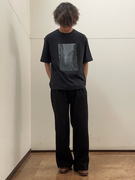 「ITEMS URBANRESEARCH（アイテムズ アーバンリサーチ）の接触冷感クルーネックフォトプリントTシャツ（Tシャツ/カットソー、その他）」を使った、koukiさん（メンズ・172cm）の春コーディネート