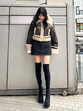 「EMODA（エモダ）のアイテム」を使った、伊藤春花さん（レディース・166cm）の秋コーディネート