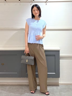 「VIS（ビス）の【新色追加】ひねり金具ワンハンドルミニショルダーバッグ【2WAY（ショルダーバッグ）」を使った、mikusonvisさん（レディース・168cm・30代）の夏コーディネート