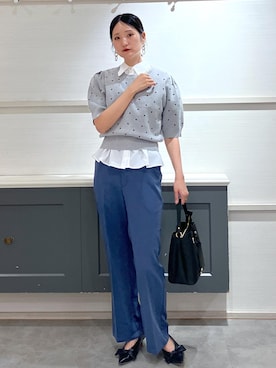 「アイテム（スラックス）」を使った、mikusonvisさん（レディース・168cm・30代）の夏コーディネート