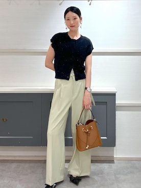 「アイテム（スラックス）」を使った、mikusonvisさん（レディース・168cm・30代）の夏コーディネート