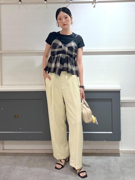 「アイテム（スラックス）」を使った、mikusonvisさん（レディース・168cm・30代）の夏コーディネート