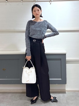 「アイテム（スラックス）」を使った、mikusonvisさん（レディース・168cm・30代）の夏コーディネート