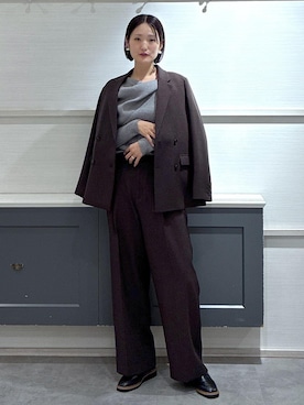 「VIS（ビス）のもちもちドレープリブニットトップス/イージーケア（ニット/セーター）」を使った、mikusonvisさん（レディース・168cm）の冬コーディネート