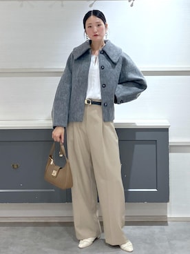 「アイテム（スラックス）」を使った、mikusonvisさん（レディース・168cm・30代）の秋コーディネート