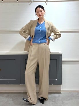 「Juze（ジュゼ）のスリングバックビットパンプス（パンプス）」を使った、mikusonvisさん（レディース・168cm・30代）の秋コーディネート