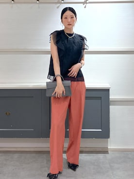 「アイテム（スラックス）」を使った、mikusonvisさん（レディース・168cm・30代）の夏コーディネート