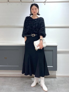 「VIS（ビス）のアイテム（スカート）」を使った、mikusonvisさん（レディース・168cm）の冬コーディネート