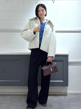 「アイテム（ローファー）」を使った、mikusonvisさん（レディース・168cm・30代）の冬コーディネート