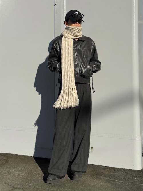 Vintage like military short jacket ( fake leather )/ヴィンテージ