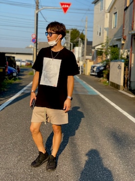「シュプリーム」｜「アイテム（スウェットパンツ）」を使った、ryutaroさん（メンズ・175cm）の夏コーディネート