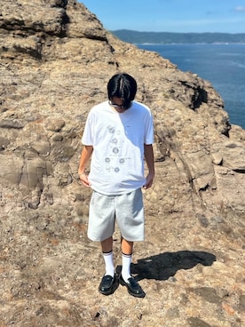 「アイテム（スウェットパンツ）」を使った、ゆうおうさん（メンズ・176cm）の夏コーディネート