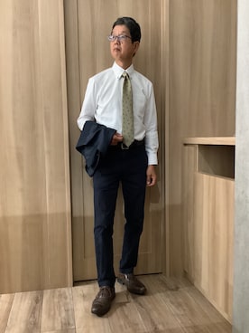 「アイテム（ネクタイ、ベージュ系）」を使った、TOKYOSHIRTSららぽーと安城店さん（メンズ・172cm）の秋コーディネート