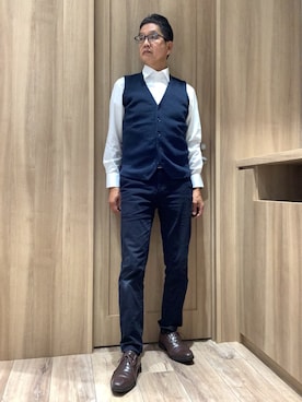 「アイテム（ビジネスシャツ）」を使った、TOKYOSHIRTSららぽーと安城店さん（メンズ・172cm）の夏コーディネート