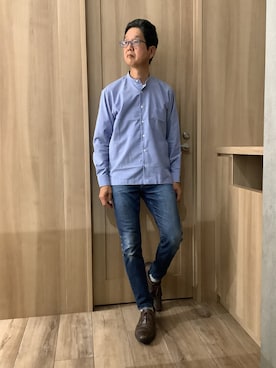 「スタンドカラー」｜TOKYOSHIRTSららぽーと安城店さん（メンズ・172cm）の秋コーディネート