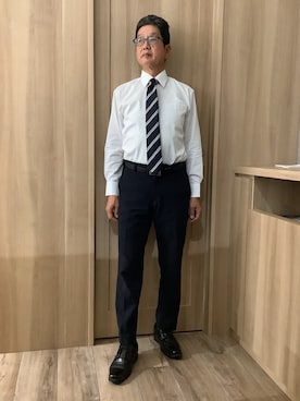 「アイテム（ビジネスシャツ）」を使った、TOKYOSHIRTSららぽーと安城店さん（メンズ・172cm）の秋コーディネート