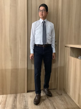 「アイテム（ビジネスシャツ）」を使った、TOKYOSHIRTSららぽーと安城店さん（メンズ・172cm）の夏コーディネート