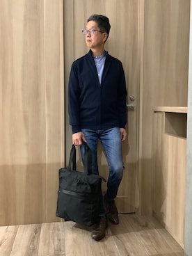 「BRICK HOUSE by TOKYO SHIRT（ブリックハウス）のアイテム（トートバッグ、ブラック系）」を使った、TOKYOSHIRTSららぽーと安城店さん（メンズ・172cm）の秋コーディネート