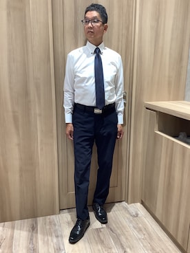 「長袖シャツ」｜TOKYOSHIRTSららぽーと安城店さん（メンズ・172cm）の夏コーディネート