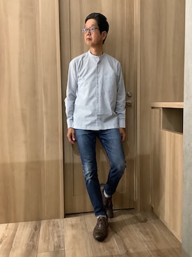 「スタンドカラー」｜TOKYOSHIRTSららぽーと安城店さん（メンズ・172cm）の秋コーディネート