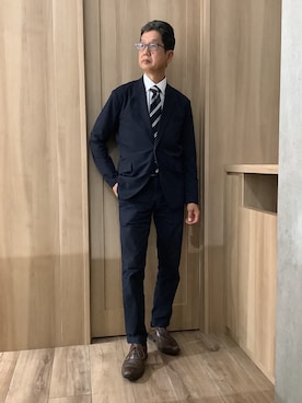 「アイテム（ビジネスシャツ、ホワイト系）」を使った、TOKYOSHIRTSららぽーと安城店さん（メンズ・172cm）の秋コーディネート