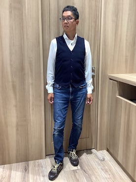 「長袖シャツ」｜TOKYOSHIRTSららぽーと安城店さん（メンズ・172cm）の夏コーディネート