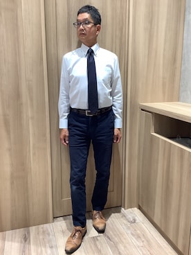 「アイテム（ビジネスシャツ）」を使った、TOKYOSHIRTSららぽーと安城店さん（メンズ・172cm）の夏コーディネート