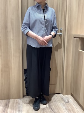 「ギンガムチェックシャツ」｜TOKYOSHIRTSららぽーと安城店さん（レディース・163cm）の夏コーディネート