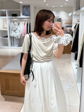 「mystic（ミスティック）のアイテム（シュシュ）」を使った、つゆちゃんさん（レディース・156cm）の春コーディネート