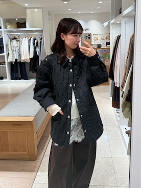 「アイテム（その他アウター）」を使った、つゆちゃんさん（レディース・156cm）の秋コーディネート