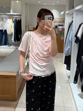 「mystic（ミスティック）のアイテム（シュシュ）」を使った、つゆちゃんさん（レディース・156cm）の春コーディネート