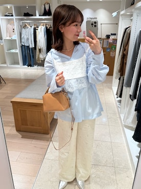 「mystic（ミスティック）のアイテム（トートバッグ）」を使った、つゆちゃんさん（レディース・156cm）の春コーディネート