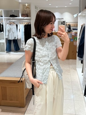 「mystic（ミスティック）のアイテム（パンツ）」を使った、つゆちゃんさん（レディース・156cm）の春コーディネート