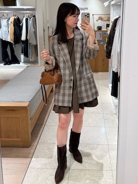 「アイテム（チュニック）」を使った、つゆちゃんさん（レディース・156cm）の秋コーディネート