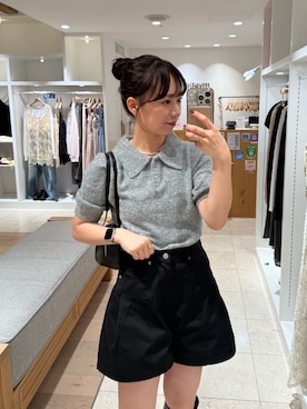 「mystic（ミスティック）のスクエアトゥロングブーツ（ブーツ）」を使った、つゆちゃんさん（レディース・156cm）の秋コーディネート