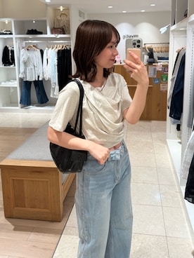 「mystic（ミスティック）のアイテム（トートバッグ）」を使った、つゆちゃんさん（レディース・156cm）の春コーディネート