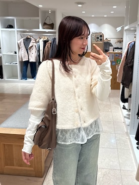 「mystic（ミスティック）のアイテム（デニムパンツ）」を使った、つゆちゃんさん（レディース・156cm）の冬コーディネート