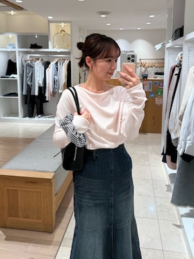 「mystic（ミスティック）のアイテム（シュシュ）」を使った、つゆちゃんさん（レディース・156cm）の春コーディネート