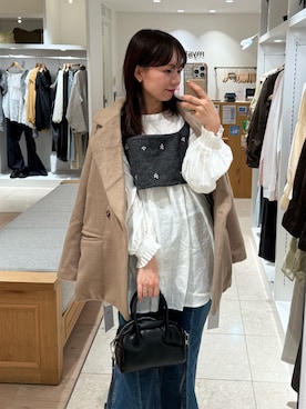 「mystic（ミスティック）のボウタイスキッパーブラウス（シャツ/ブラウス）」を使った、つゆちゃんさん（レディース・156cm）の秋コーディネート