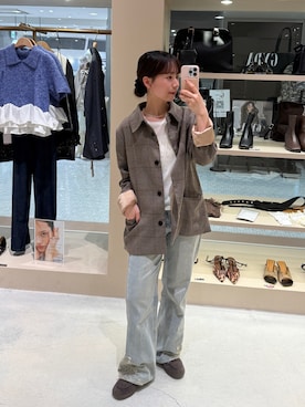 「mystic（ミスティック）のアイテム（デニムパンツ）」を使った、つゆちゃんさん（レディース・156cm）の秋コーディネート