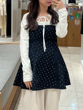 「mystic（ミスティック）のアイテム（シャツ/ブラウス）」を使った、つゆちゃんさん（レディース・156cm）の冬コーディネート