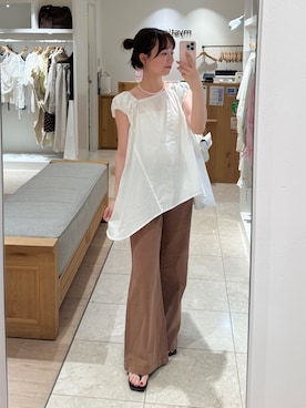 「アイテム（チュニック）」を使った、つゆちゃんさん（レディース・156cm）の夏コーディネート