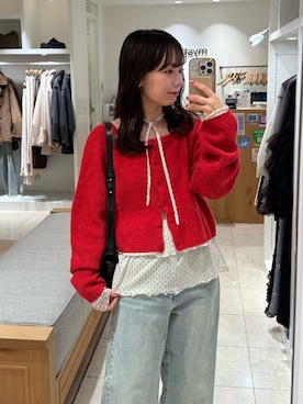 「アイテム（カーディガン/ボレロ）」を使った、つゆちゃんさん（レディース・156cm）の秋コーディネート