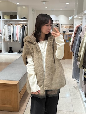 「mystic（ミスティック）のアイテム（ニット/セーター）」を使った、つゆちゃんさん（レディース・156cm）の秋コーディネート