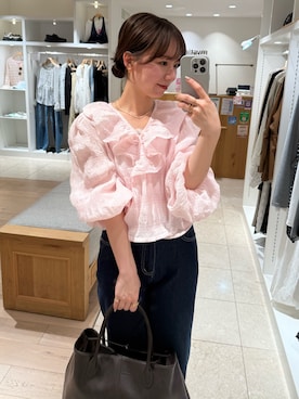 「mystic（ミスティック）のアイテム（トートバッグ）」を使った、つゆちゃんさん（レディース・156cm）の春コーディネート